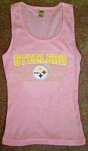 Pittsburgh Steelers Pink Tank Top FOOTBALL t shirt L  