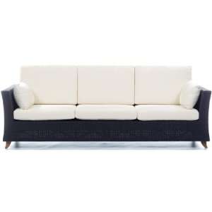  RATTAN 4 Seater All Weather Wicker 8 Ft. SOFA /w White 