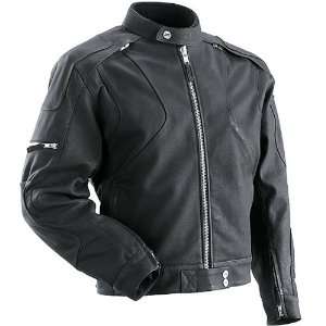   Mens Leather Street Motorcyle Jacket   Black / Small: Automotive