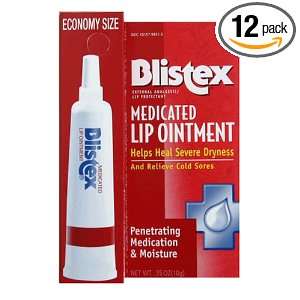  Blistex Medicated Ointment, .35 Ounce Tubes (Pack of 12 