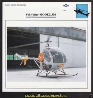 SCHWEIZER MODEL 300 War Helicopter ATLAS PICTURE CARD  
