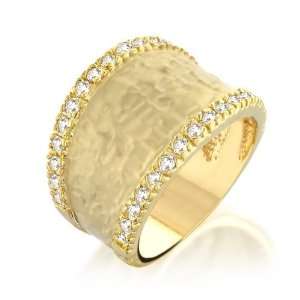  Bling Jewelry Pave CZ Hammered Gold Matte Ring (more sizes 