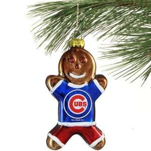  Chicago Cubs Blown Glass Gingerbread Man Ornament
