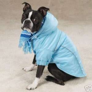  BLUE Dog Coat Snow Parka w/Knit Scarf SMALL: Kitchen 