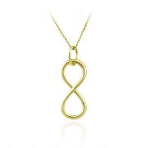  18k Gold over Sterling Silver Infinity Necklace: Jewelry