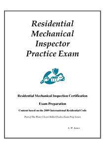 2009 ICC Residential Mechanical Inspector Exam in PDF  