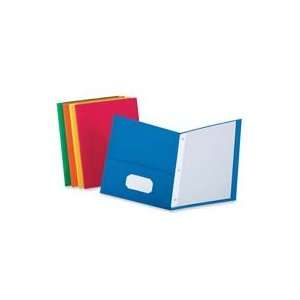  Paper Twin Pocket Portfolio, Tang Fasteners, Letter, 1/2 