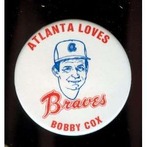  1978 Bobby Cox Atlanta Braves Player Pinback Stadium 