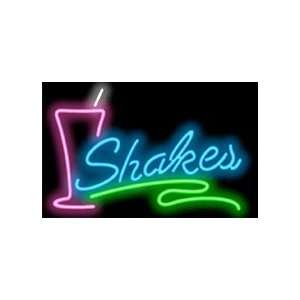  Shakes w/glass Neon Sign 