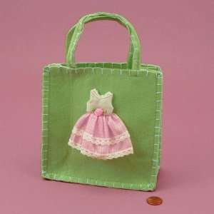  Green Felt Bag Party Pink Gingham Dress Favor Tote: Baby
