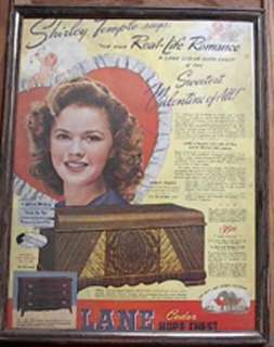 1940s Shirley Temple/ Lane Cedar Chest Ad  Framed  