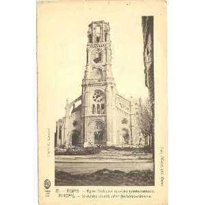   St. Andre Church after the bombardments of World War I   Reims France