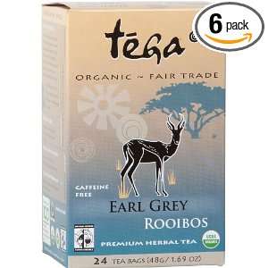 Tega Organic Earl Grey Rooibos, 24 Tea Bags, 1.69 Ounce (Pack of 6 