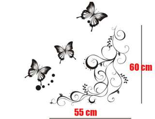 DIY Black Butterfly Decorative Wall Paper Art Sticker  