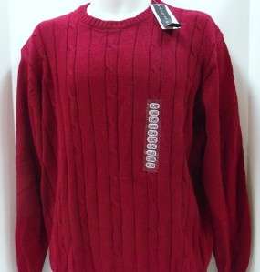   de la Renta Cable knit CREWNECK SWEATER Gray or Red blue black brown