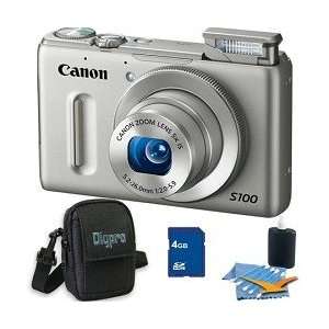   Canon PowerShot S100 Silver Digital Camera 4GB Bundle
