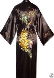 Beautiful Tiger Kimono black,Samurai,Kungfu,size S XL  