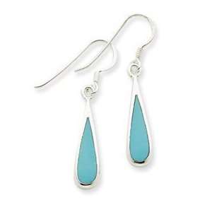  Sterling Silver Dangling Turquoise Earrings: Jewelry