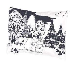 Moomin Pillow Case 55 x 65 cm Evening Black & White Finlayson 
