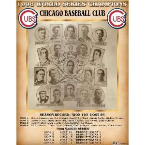  Chicago Cubs    World Series 1908 Chicago Cubs    13 x 16 