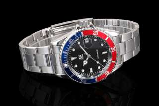 AK Homme Blue and Red circle mens Mechanical Watch  
