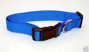 NEW 1 Wide Nylon Dog Collar Blue Size Large 16 25  