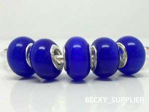 20X Dark Blue Lampwork Cat Eye Beads Charm fit Bracelet  