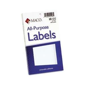  MACMR1212 Maco® LABEL,3/4 DIA,1000,WHT: Office Products