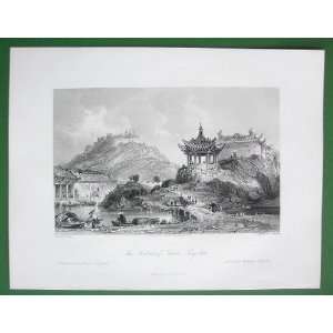 CHINA View of Fortress of Terror at Ting Hai     SCARCE Antique Print 