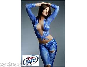 Miller Lite Beer Body Paint Girl in Blue Refrigerator / Tool Box 