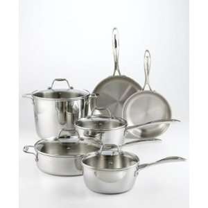 Martha Stewart Collection 10 pc Tri Ply Stainless Steel Cookware Set 
