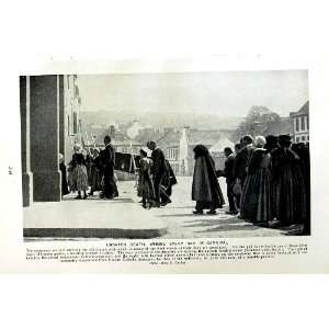  c1920 FRANCE MOURNERS CHURCH BRETON CLOAKS CATHOLIC