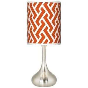  Red Brick Weave Giclee Kiss Table Lamp