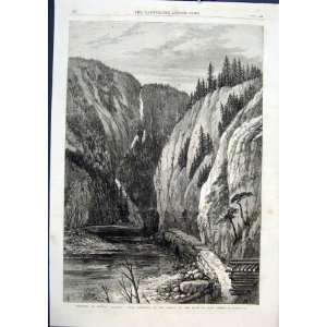  Defile Bute Inlet British Columbia River Old Print 1868 