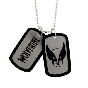    Wolverine Black Silhouette Double Dog Tag Necklace 