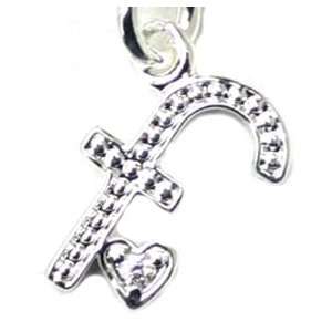   Charming Letters   Charm F W/Czs IAAF (T16): Jeffrey David: Jewelry