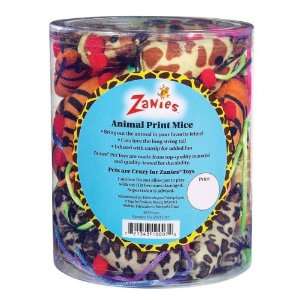    Zanies Animal Print Mice Cat Toy Canister, 68 Pack: Pet Supplies