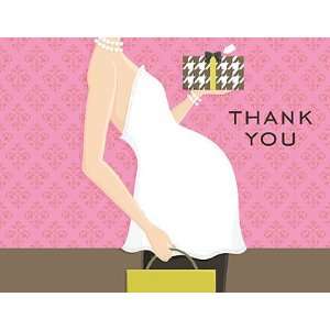  Folded Thank You Note   Belly Baby Shower   Pink Health 