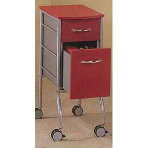  Red Accent Rolling File Cabinet