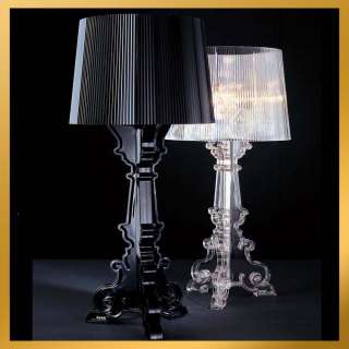   Contemporary CLEAR Transparent Bourgie Table Desk Lamp Height: 50cm
