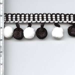  34 Wide Ball Fringe Black & White By The Yard: Arts 