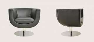 Modern Swivel Club Armchair Arm Chair Faux Leather Black or Cream