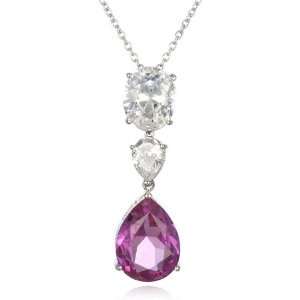  SYNTHETIC PINK SAPPHIRE PENDANT 18 CHELINE Jewelry
