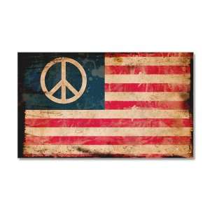   x24.5 Wall Vinyl Sticker Worn US Flag Peace Symbol: Everything Else