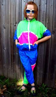 Over the top vintage 80s 2 piece jogging suit is a marvel to behold!