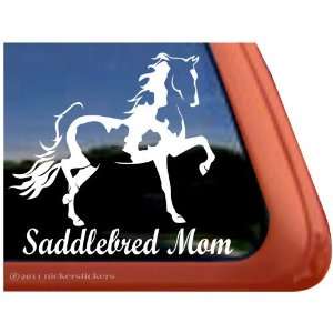SADDLEBRED MOM ~ Pinto Saddlebred Horse Trailer Vinyl Window Decal 