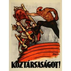  1959 Poster Mihaly Biro Hungarian Hungary Throne King 