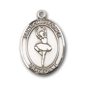  Sterling Silver St. Christopher Dance Medal Jewelry