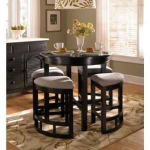  Mirren Pointe 5 Piece Round Counter Table & Upholstered 