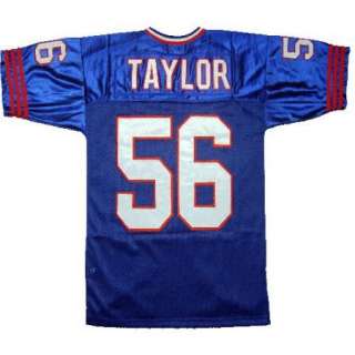 Lowrence Taylor #56 New York Giants Blue Sewn Throwback Mens Size 
